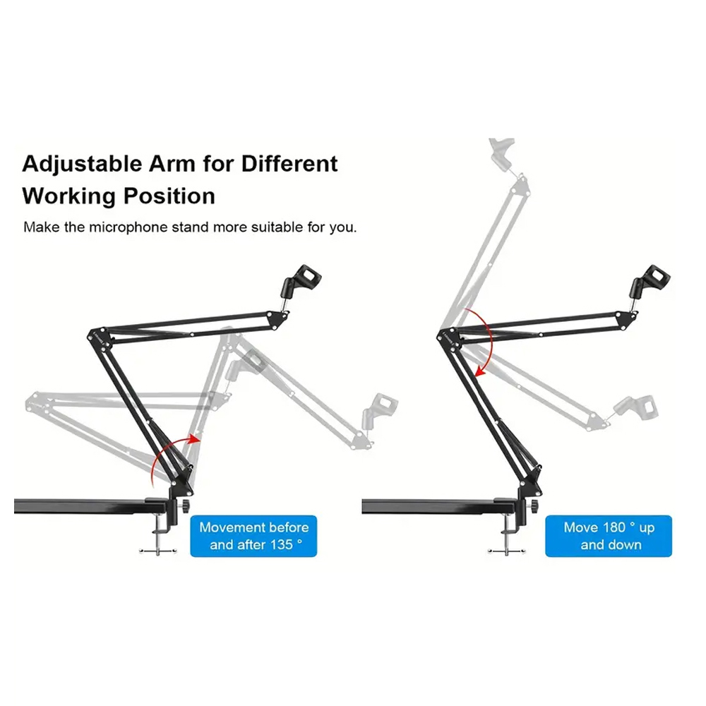 طوي المعادن للتمديد ميكروفون د - مراجعة Microphone Arm Boom وسعره