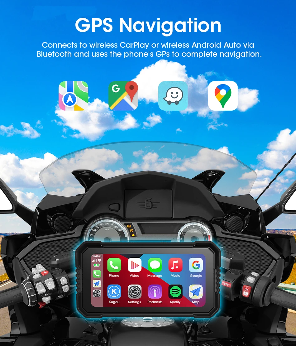 6.25 بوصة Carplay شاشة دراجة ن - مراجعة Dual Monitor Stand وسعره